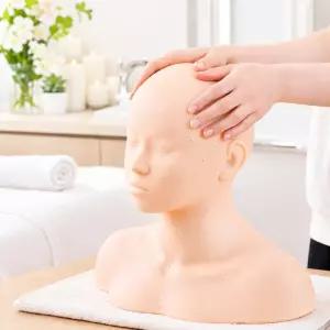 얼굴 연습 마사지 에스테틱 인형을 위한 자파드 마네킹 헤드 지압 포인트 어깨가 있는 부드러운 PVC 실리콘