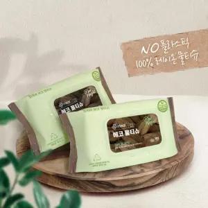 생분해 플라스틱제로 레이온 아기 물티슈 캡형 천연펄프 에코 102매 10팩