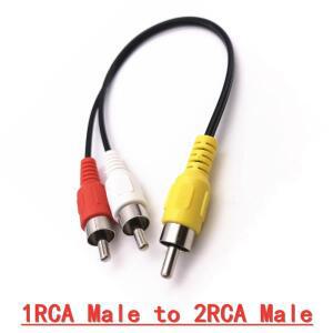 1RCA ~ 암-수-암 2 1 분배기 케이블 오디오 변환기 스피커 골드