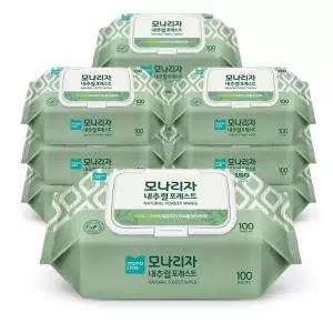 [모나리자] 내추럴 포레스트 물티슈 캡형 100매 10팩