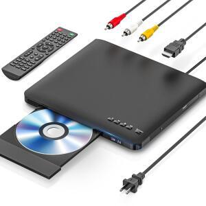 울트라 슬림 DVD 플레이어, TV용 얇은 케이블이 재생 AV 있는 프리 RCA 및 NTSC HD 지원, 디자인, /PAL HDMI USB 리모컨. 0.6인치 픽셀이 다채로운 지역