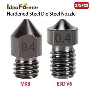 IdeaFormer 경화 강철 다이 스틸 노즐, MK8 CR10 V6 스레드 압출기 핫엔드 1.75mm 필라멘트, 3 개, 5