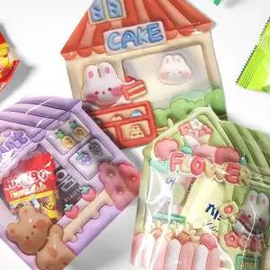 [골드스마일]세모 하우스 지퍼백(디자인랜덤) 10개입