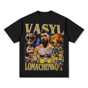 Vasyl Lomachenko 복싱 티셔츠 오버사이즈 그래픽 코튼 티 레트로 프린트 우크라이나 스타 남성 여성