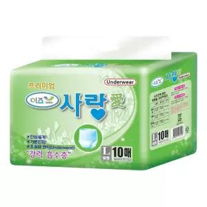 이즈사랑 성인용기저귀 언더웨어 요실금팬티 대형 80매(10매x8팩)