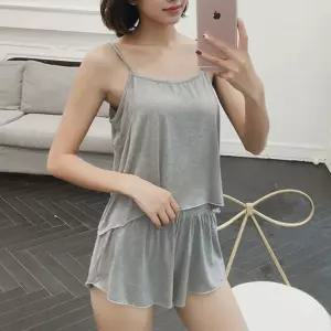 모달 여름 잠옷세트 상하의 끈나시 반바지 파자마 홈웨어 세트
