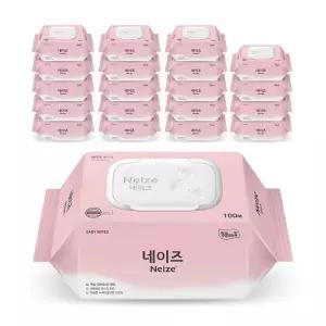네이즈 베이직 도톰한 유아물티슈 캡형 100매 x 20팩