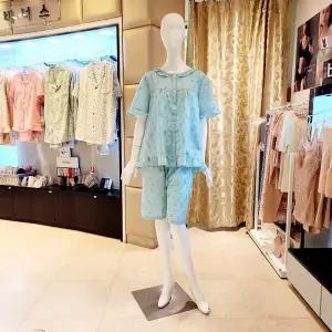 [대구백화점] [비너스]민트 잔꽃나염 여성 여름 파자마세트(VPA4535W MT)