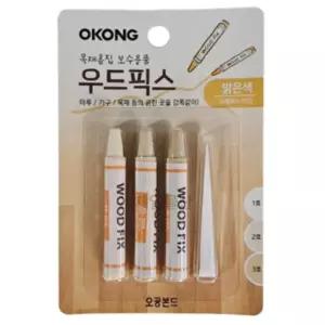 (밝은색) 오공 우드픽스/거실/바닥/보수제/목개/가구/흠집/크랙/마루/찍힘/못자국/고강도/보수펜/우드색펜
