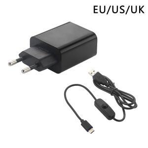 라즈베리 파이 4 전원 공급 장치 5V 3A 어댑터 EU 미국 USB 유형 C 케이블(Pi Orange LTS용 ON/OFF 스위치