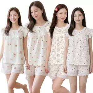 이브바바 여성 여름 요루면 캐릭터 민소매 나시 상하 잠옷 파자마세트