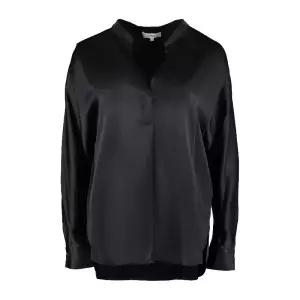 실크 라운드 헴 블라우스 VR84511926 001BLK