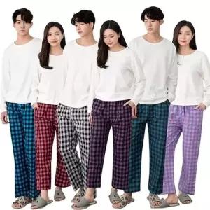 예스플러스 포이 선염 9부 커플파자마 잠옷 홈웨어 면파자마 파자마바지_10116718_588977