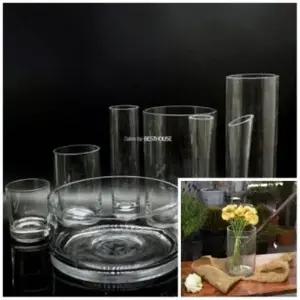 투명꽃병 식탁꽃병 인테리어화병 화병 20x50cm 원통 유리 꽃화병