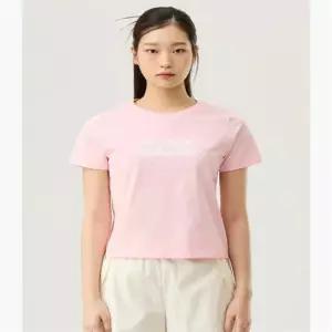 르꼬끄 QQ122ORS21_LPK0 우먼스 레귤러핏 레이스 그래픽 반팔티 - 핑크 21 4720662