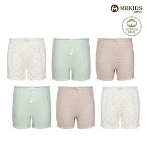 [엠알주니어]아동 무형광 순면 여아사각팬티 6종세트 MKGD 011set _P356759437
