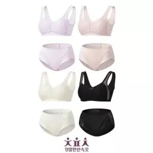 [무료배송] 정말편한속옷 인견브라팬티 4세트