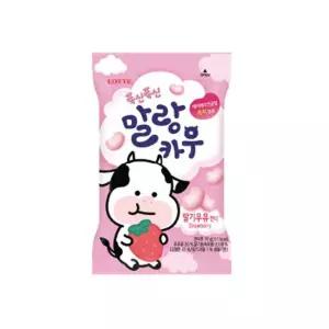 롯데 말랑카우 딸기 158g 1개 사무실 간식 사탕 캔