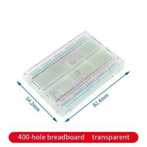 브레드 보드 400 포인트 솔더리스 프로토 타입 PCB 빵   라인 개발 DIY Arduino호환 용 흰색 투명
