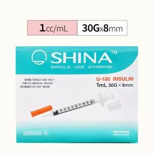 신아 인슐린 주사기 1ccx30Gx8mm 일회용 멸균니들 당뇨