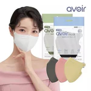 [보리보리/아보아]100매 대형 성인용 화이트/블랙/컬러 새부리형 개별포장 국내생산 일회용마스크