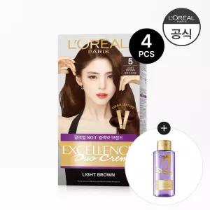 엑셀랑스 듀오크림 염색약 4개 (증)히알루론산 샴푸 80ml