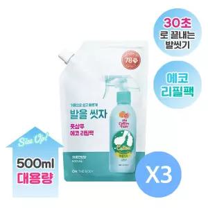 온더바디 코튼풋 발을씻자 풋샴푸 자몽 리필 500ml x 3개