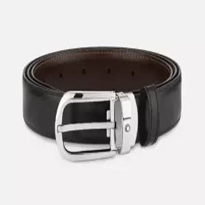 몽블랑 홀스슈 버클 30mm 리버시블 레더 벨트 블랙 브라운 114412