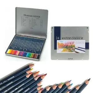24색 수채화 색연필 틴케이스 보관함 학용품 아동미술 미술학습