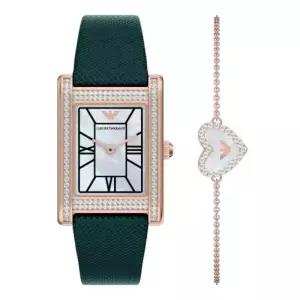 엠포리오 아르마니 emporioarmani AR80085SET (Genni) 자개 스퀘어 팔찌 세트 여성 가죽시계