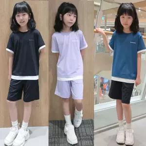 (26신상)시원한소재 활동량많은아이 필수템 기능성레이어드반팔5부세트