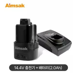 아임삭 14.4V 충전기 배터리 세트 B20P14A 2.0Ah + ALC-3540M 리튬이온 배터리 전동드릴 충전드릴