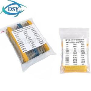 600 개/대 30 종류 1/4W 저항 1% 금속 필름 DSSUPPLY 팩 모듬 키트 1K 220ohm 1M