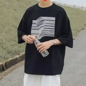미우 남성 프린팅 하프 반팔티 5부 1P 오버 여름 셔츠