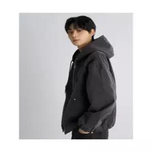 에잇세컨즈 가먼트다잉 옥스포드 후드 패딩 애쉬 456138CMI4 5877719