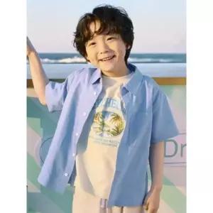 {백화점 정품} 탑텐 키즈 공용) 리넨 반팔 셔츠 MKF2WC3011