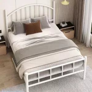 철제 120x200cm 흰색 북유럽 슈퍼싱글 퀸 프레임 매트리스 침대 싱글