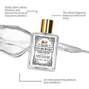 ROXELIS 50ml 리치 앤 위스키 옴므 향수 오래 지속되는 향기  개인 매력을 강화하고 자신감있게 과 우아함