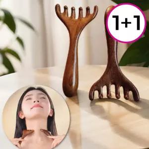 우드 두피 괄사빗 나무 마사지기 혈액 순환 탈모 예방 림프 바디 1+1
