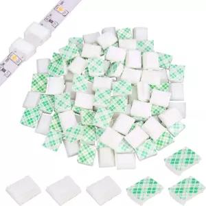 PETKNOW 80 PCS 라이트 스트립 마운팅 클립 화이트 셀프 접착식 LED 패스너 홀더 케이블 클램프 정리함