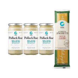 청정원 명란크림 파스타소스 350g, 3개 + 스파게티면 500g, 1개