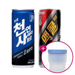 천연사이다 제로 + 맥콜 제로 250mL X 60캔 (각 30캔) (+ 아이스볼 메이커)