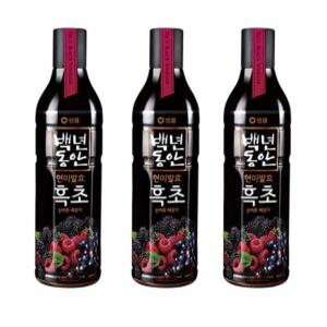 현미발효흑초 백년동안 흑초 산머루복분자 마시는식초 900ml 3개