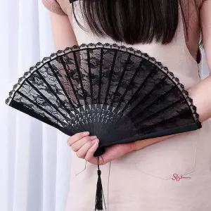 부채 팬 무용 댄스 나무 패브릭 파티 향기 접이식 팬접이식ijk781