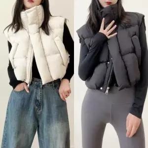 겨울패딩 (큰손할인) 패딩베스트 숏패딩 경량 가을 크롭 겨울