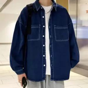 [하프클럽/]남성 빈티지 루즈핏 포켓 데님셔츠 ON-SHA-QWFJY0F0