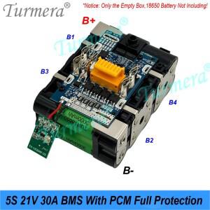 Turmera 18V 스크류드라이버 배터리 케이스 BL1830 10X 18650 리튬이온 30A BMS 토르크 포함 조립용