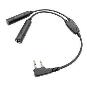 GA 듀얼 플러그 일반 항공 헤드폰-2 핀 파일럿 헤드셋 커넥터 baofeng호환 UV-5R 888S kenwood호환 Radio