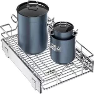 OCG 캐비닛 정리함 꺼내기 15인치 W x 21인치 D 서랍 주방 욕실 팬트리 하단 마운트 크롬 마감의 기본