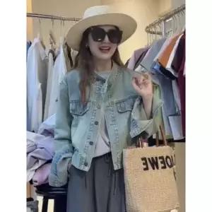 여성용 청 춘추 빈티지 재킷 미리준비 코트 OOTD3